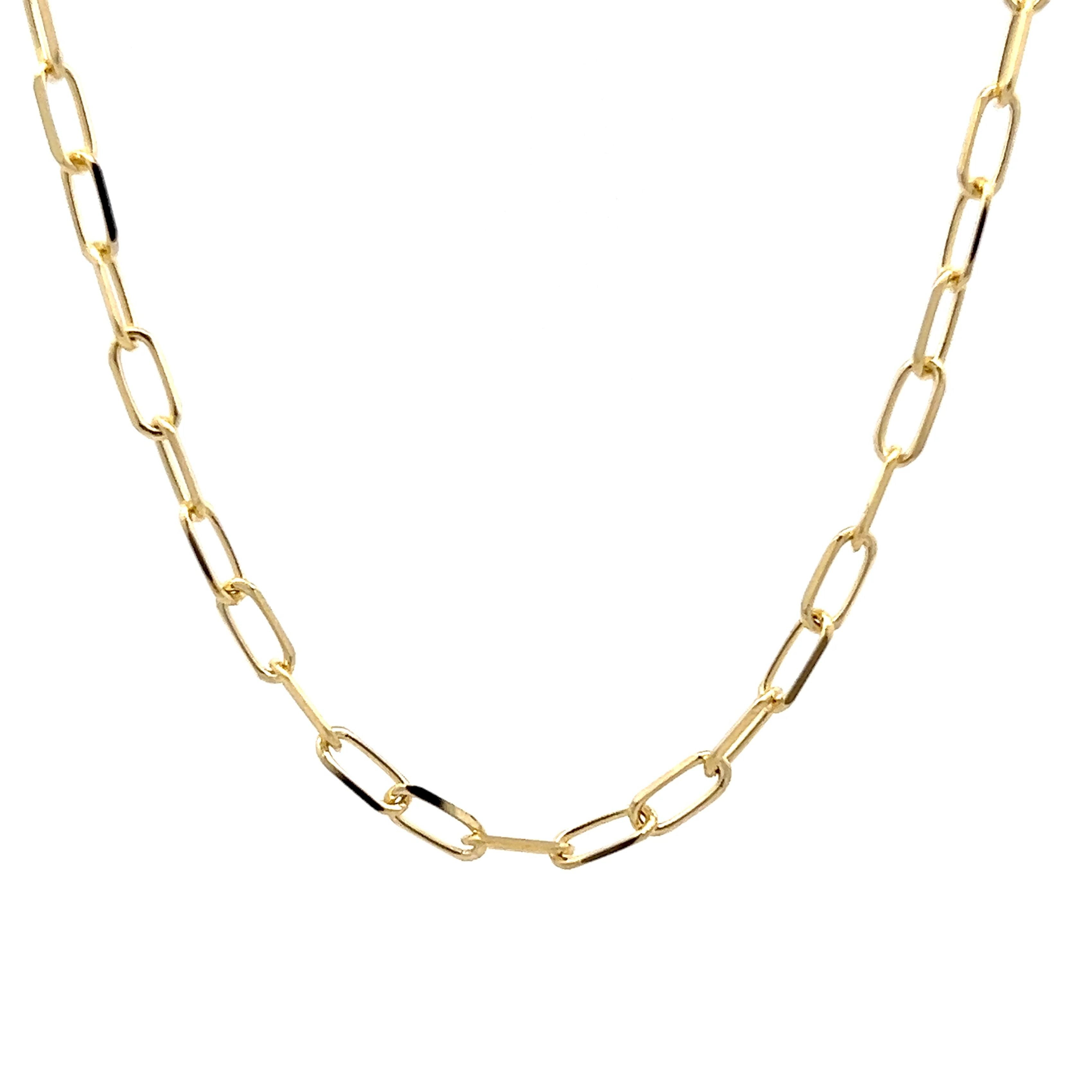 19 Inch Paperclip Chain Necklace in 14k Yellow Gold – Filigree Jewelers
