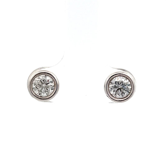 1 Carat Diamond Earring Studs in 14k White Gold