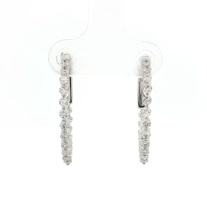 1 Carat Diamond Inside-Out Hoop Earrings 14k