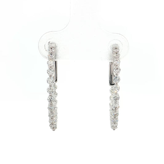 1 Carat Diamond Inside-Out Hoop Earrings 14k