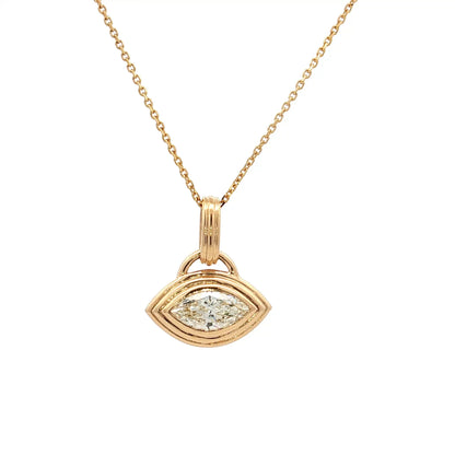 1 Carat Marquise Diamond Pendant Necklace in 18k