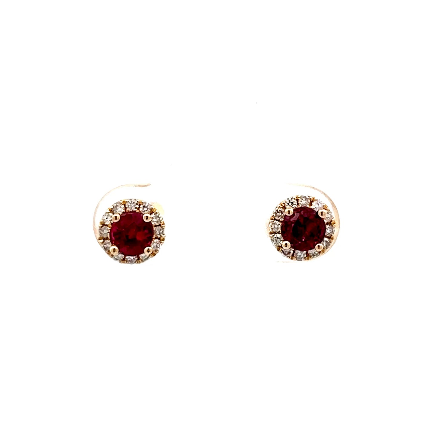 1 Carat Ruby & Diamond Earring Studs in 14k