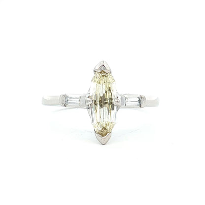 1 Carat Vintage Marquise Diamond Engagement Ring Platinum