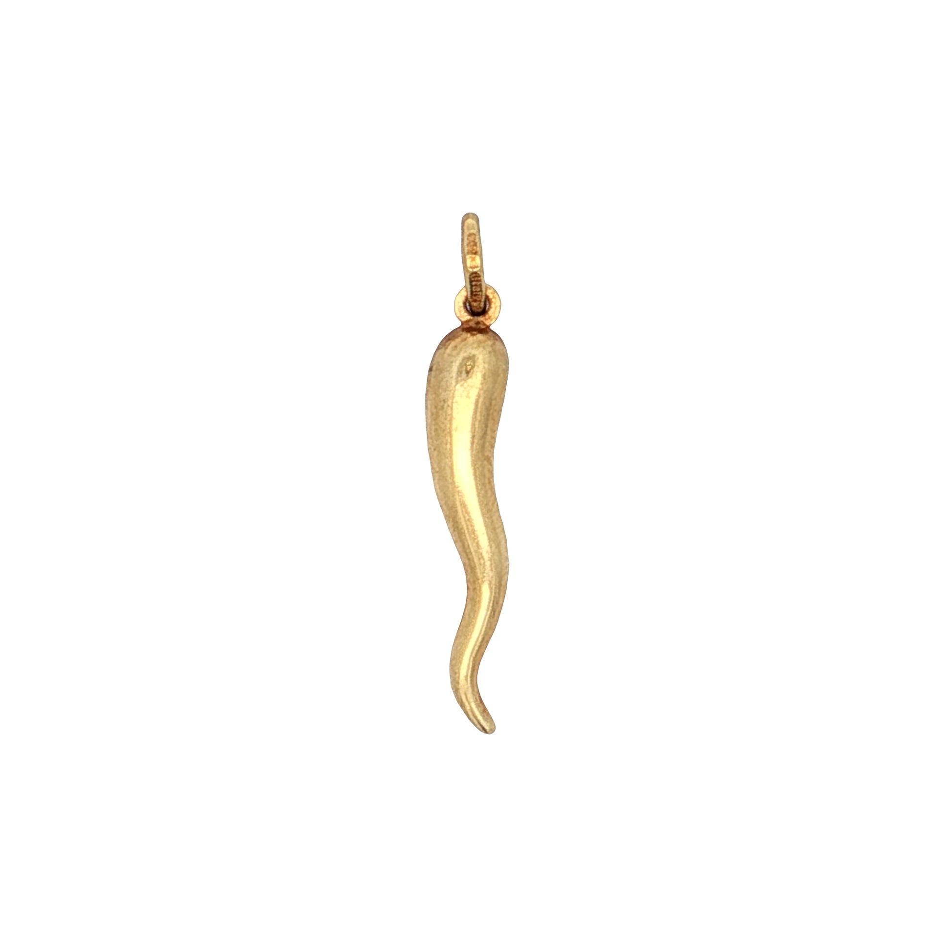 1 Inch Cornicello Charm 14k Yellow Gold