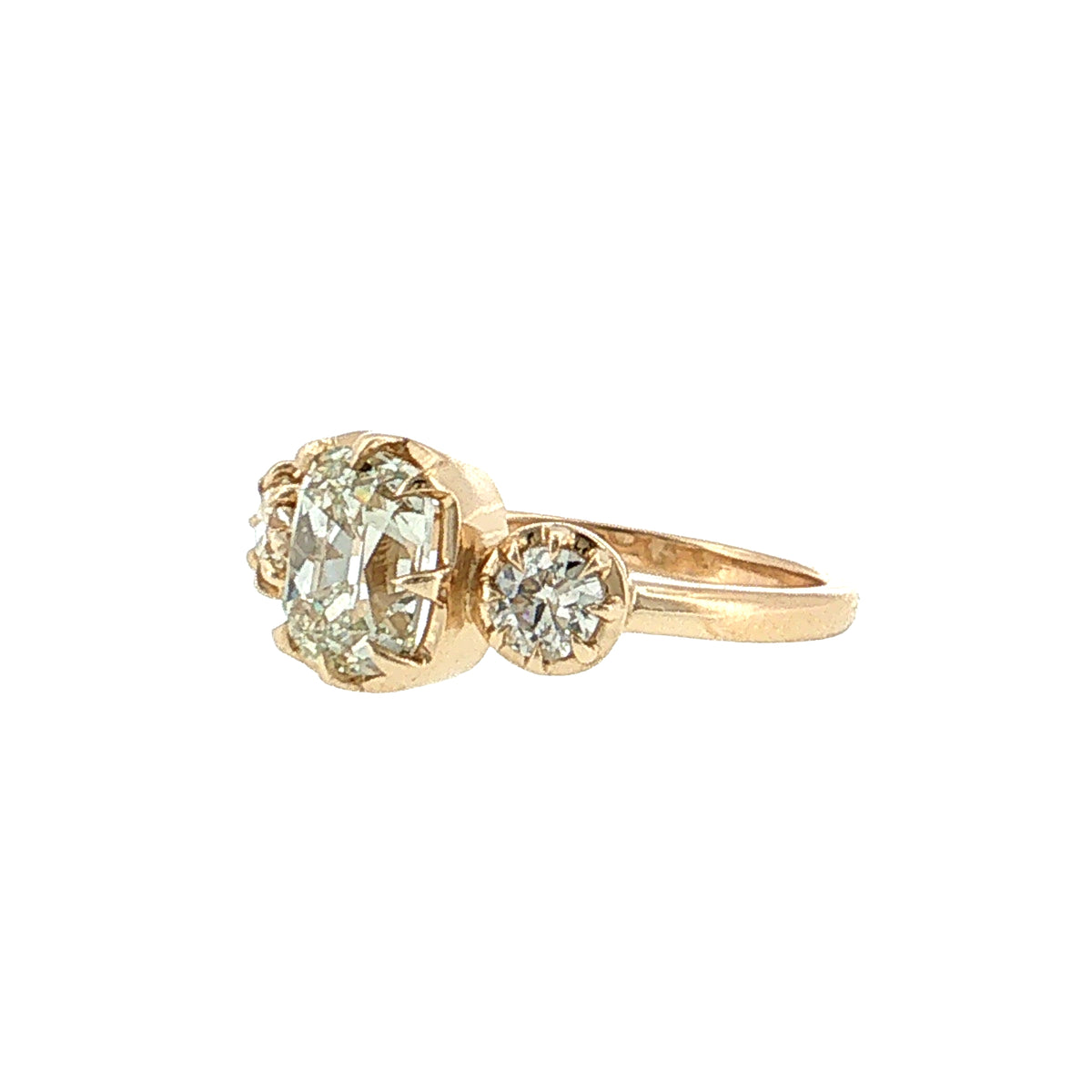 2.01 GIA Old Mine Cushion Diamond Engagement Ring 14k