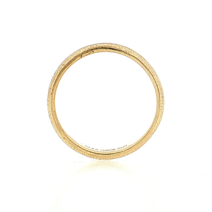 Men's Ice Finish Wedding Band 14k Yellow Gold