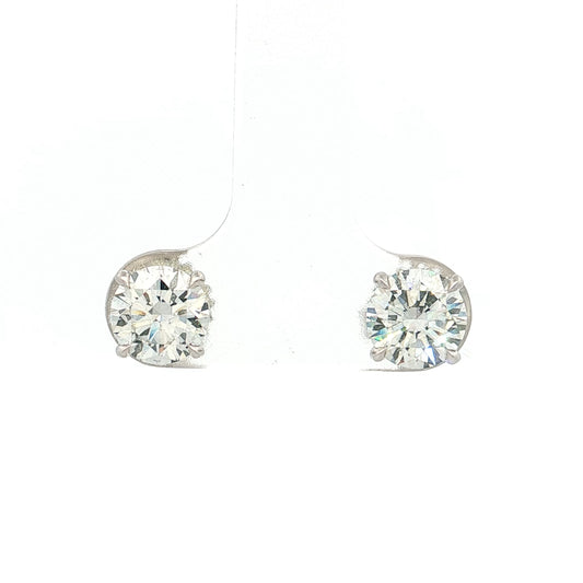 2.00 Diamond Stud Earrings 18k White Gold