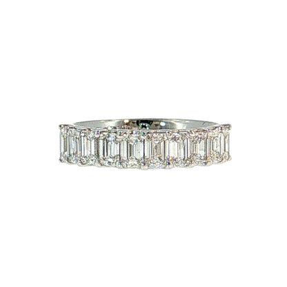 2.00 Emerald Cut Diamond Wedding Band 18k White Gold