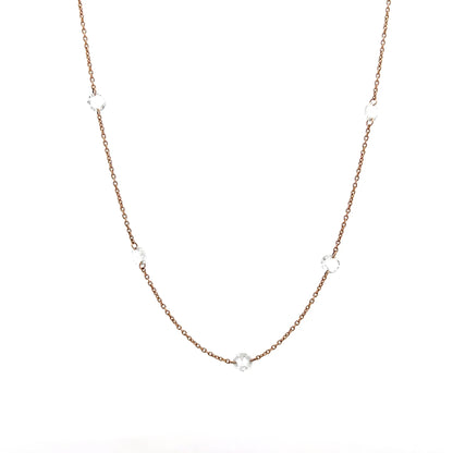 2.00 Rose Cut Diamond Necklace in 18k Rose Gold