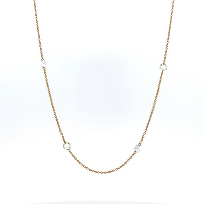 2.00 Rose Cut Diamond Necklace in 18k in Yellow Gold