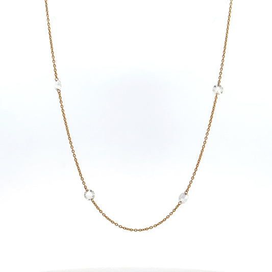 2.00 Rose Cut Diamond Necklace in 18k in Yellow Gold