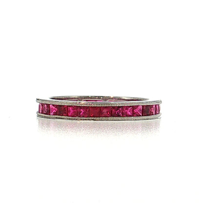 2.00 Ruby Eternity Wedding Band Platinum