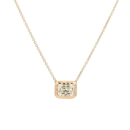 2.01 Emerald Cut Diamond Pendant Necklace 18k