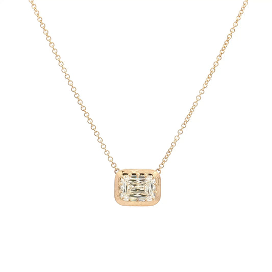 2.01 Emerald Cut Diamond Pendant Necklace 18k
