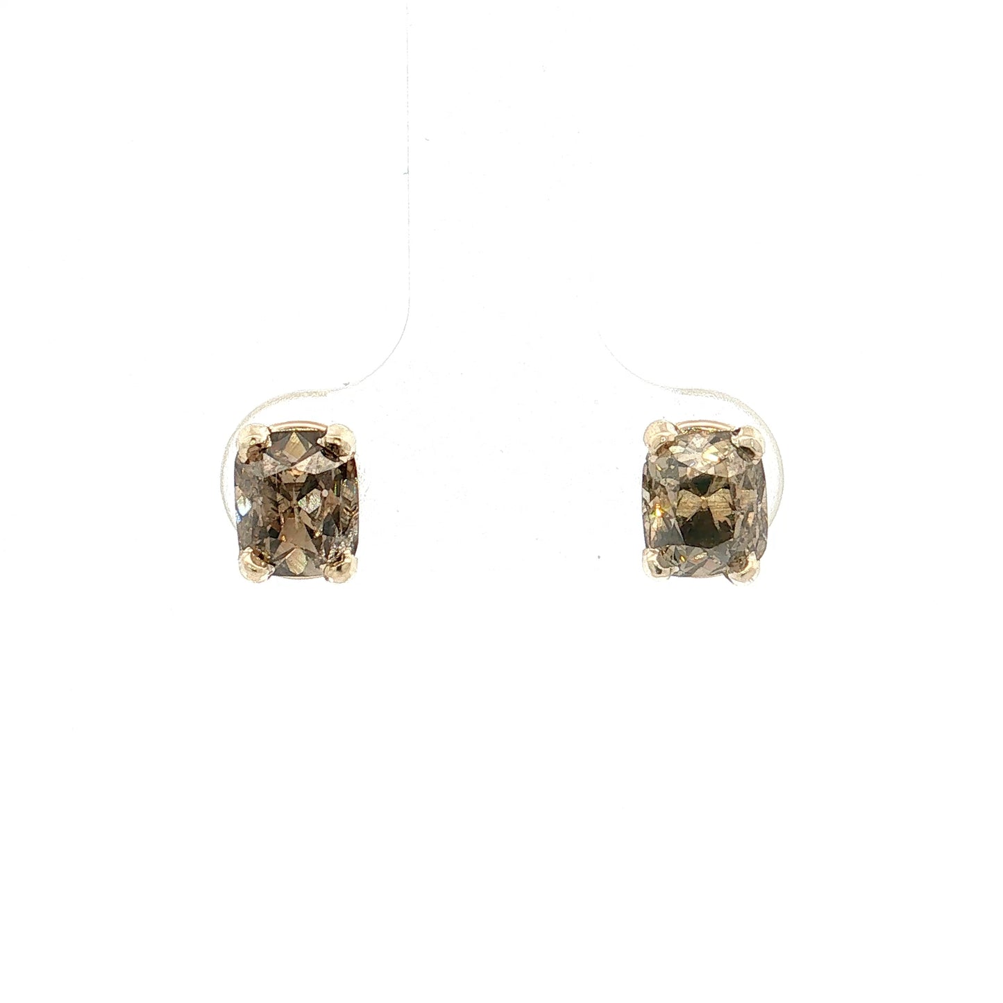 2.01 Fancy Brown Diamond Stud Earrings 14k