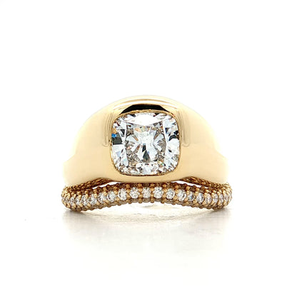 2.01 GIA Cushion Diamond Engagement Ring 18k