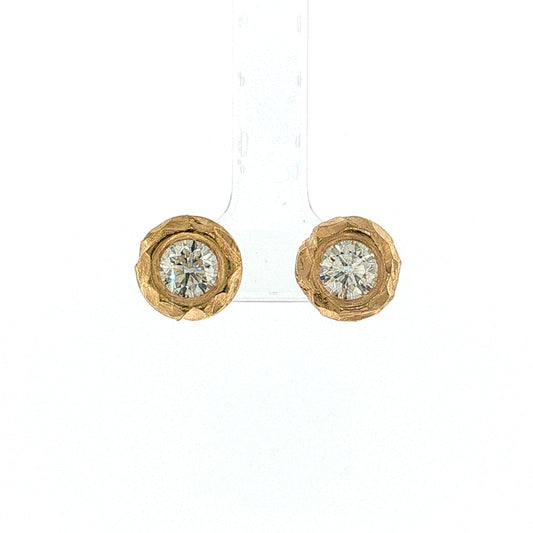 2.01 GIA Diamond Stud Earrings 18k Yellow Gold