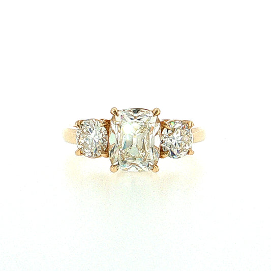 2.01 GIA Old Mine Cushion Cut Diamond Engagement Ring 14k