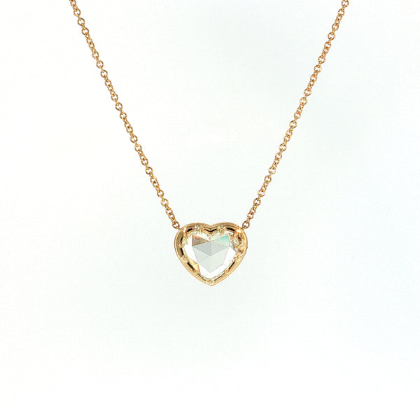 Rose Cut Diamond Heart Pendant