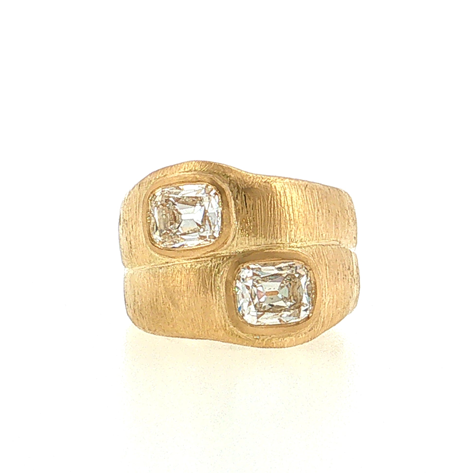 2.02 Old Mine Diamond Toi Et Moi Cocktail Ring 18k
