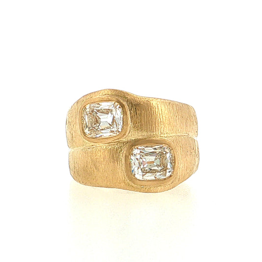 2.02 Old Mine Diamond Toi Et Moi Cocktail Ring 18k