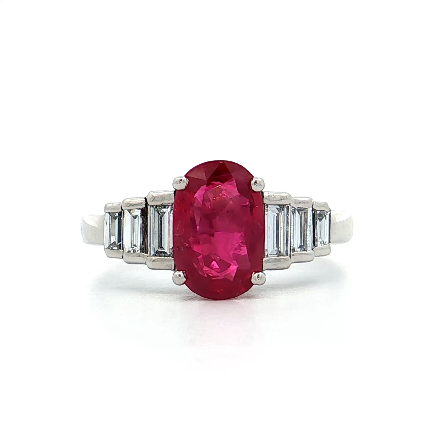 2.03 GIA Burma Ruby Engagement Ring Platinum