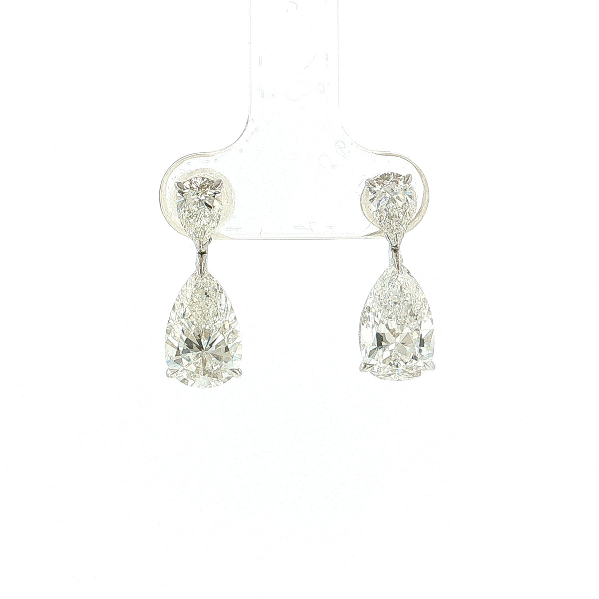 2.03 Pear Cut Diamond Drop Earrings 18k White Gold