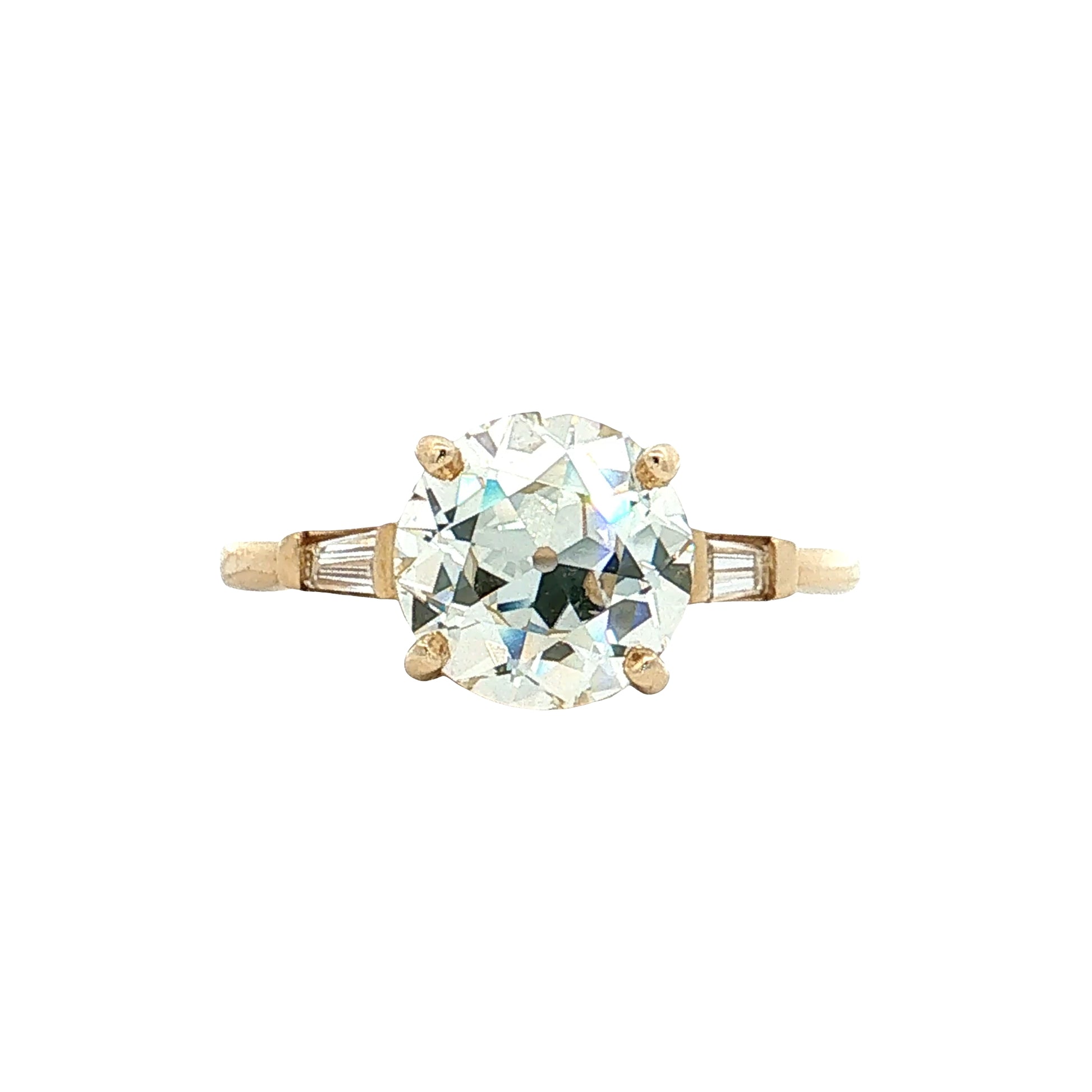 2.04 GIA Old European Diamond Engagement Ring 14k
