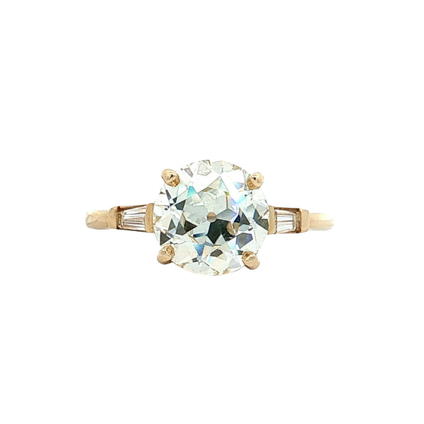 GIA Old European Diamond Engagement Ring