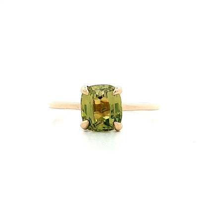2.07 Green Sapphire Solitaire Engagement Ring 14k