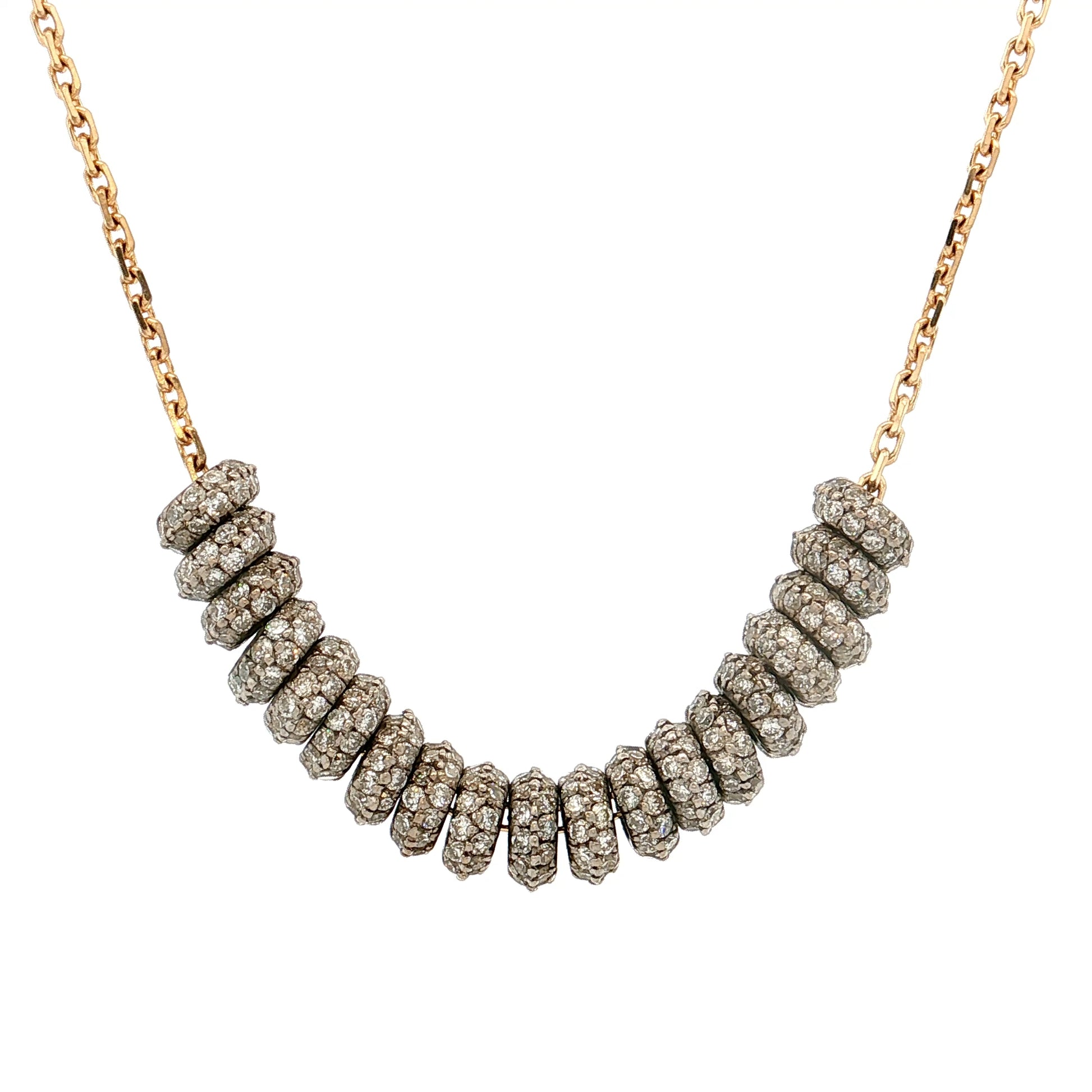2.09 Diamond Rondelle Disc Necklace 18k Gold