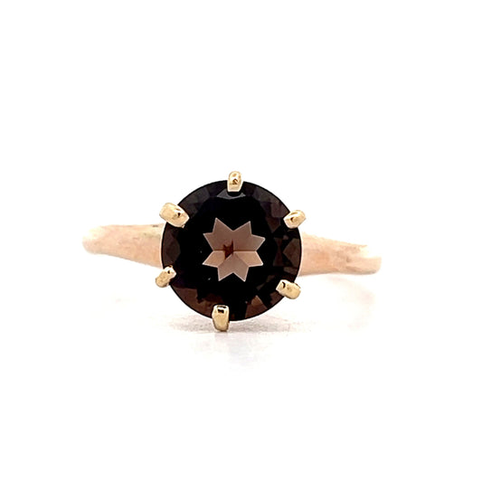 2.10 Vintage Smoky Topaz Solitaire in 14k Rose Gold