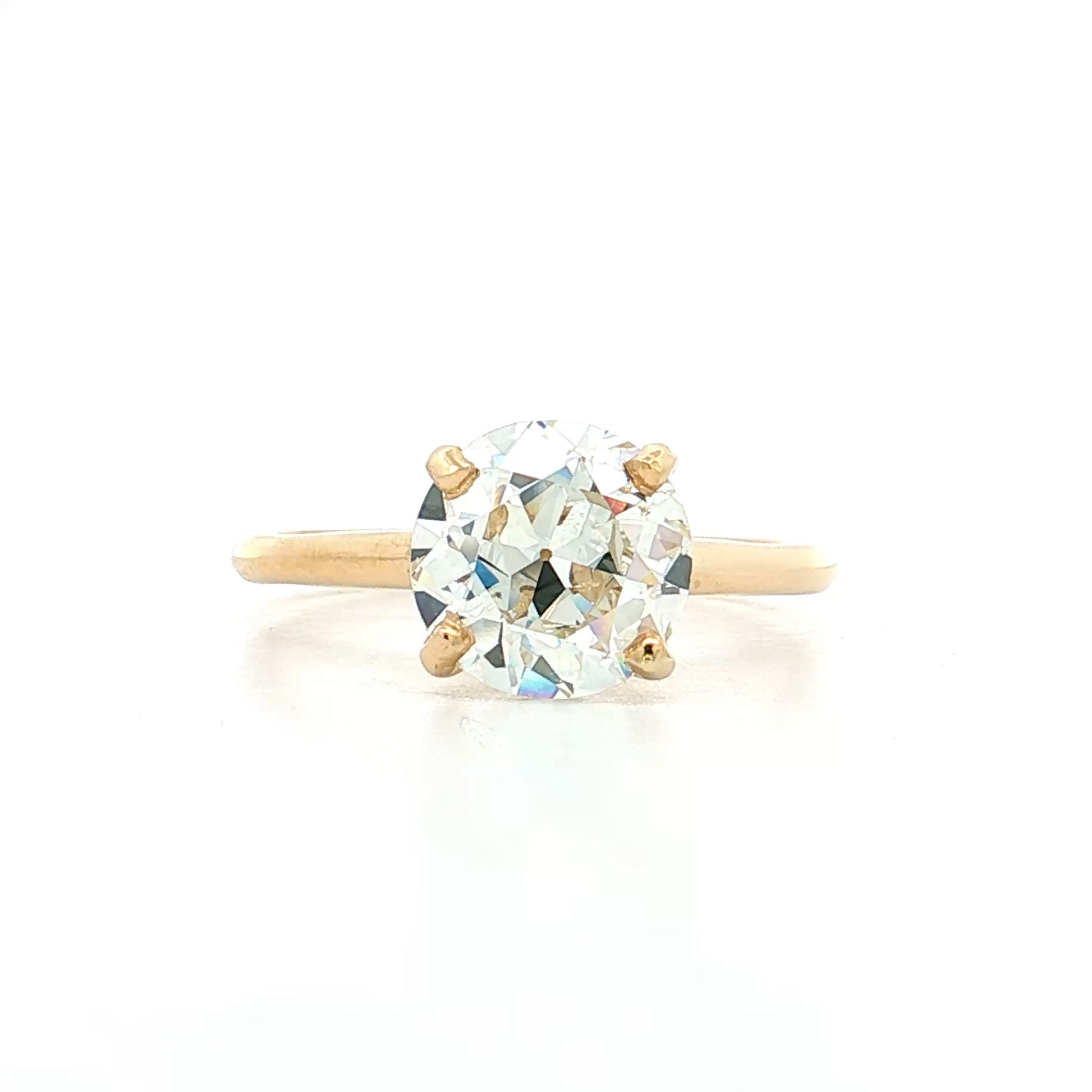 2.13 GIA Old European Diamond Engagement Ring 18k