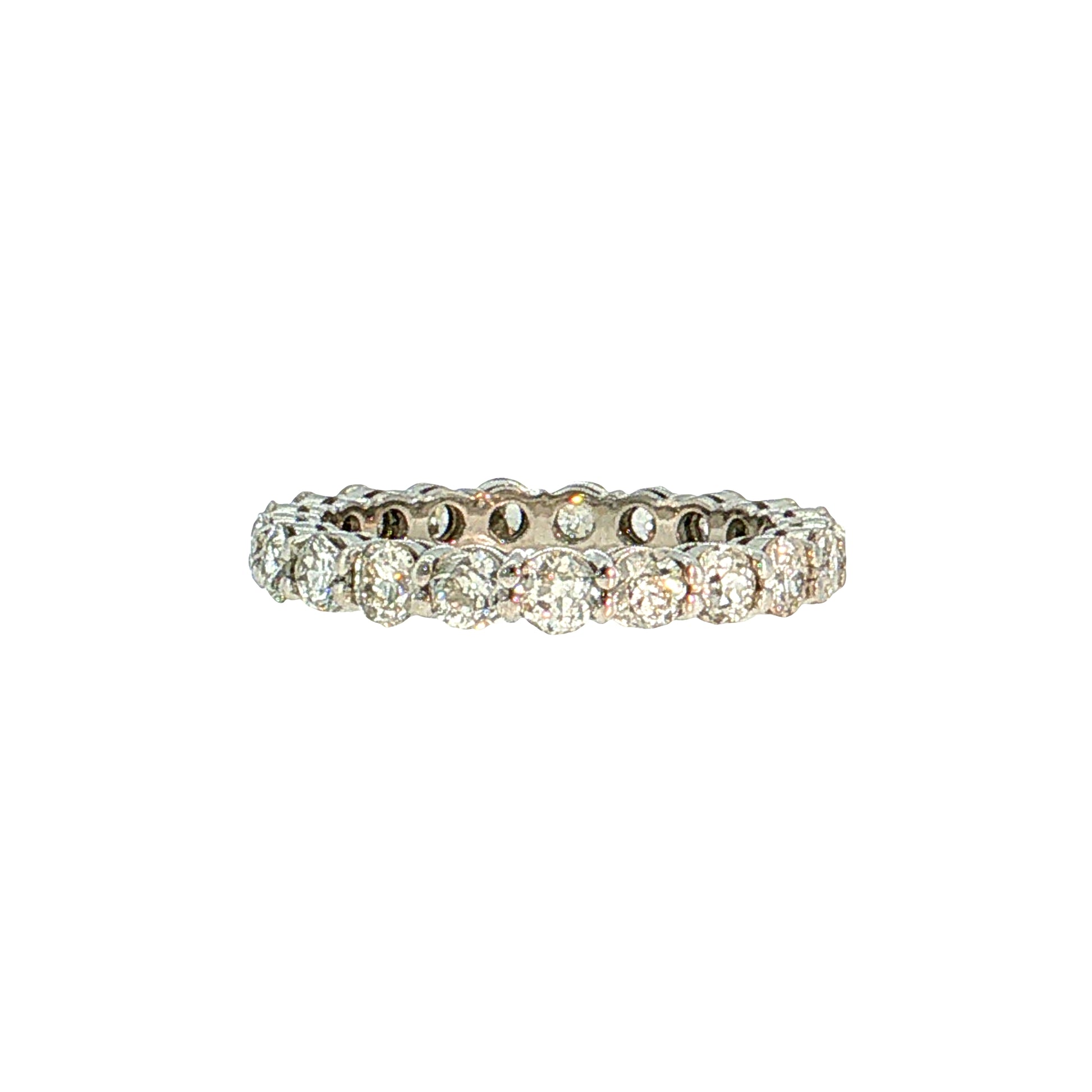 2.14 Old European Diamond Eternity Wedding Band Platinum