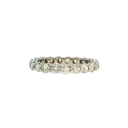 2.14 Old European Diamond Eternity Wedding Band Platinum