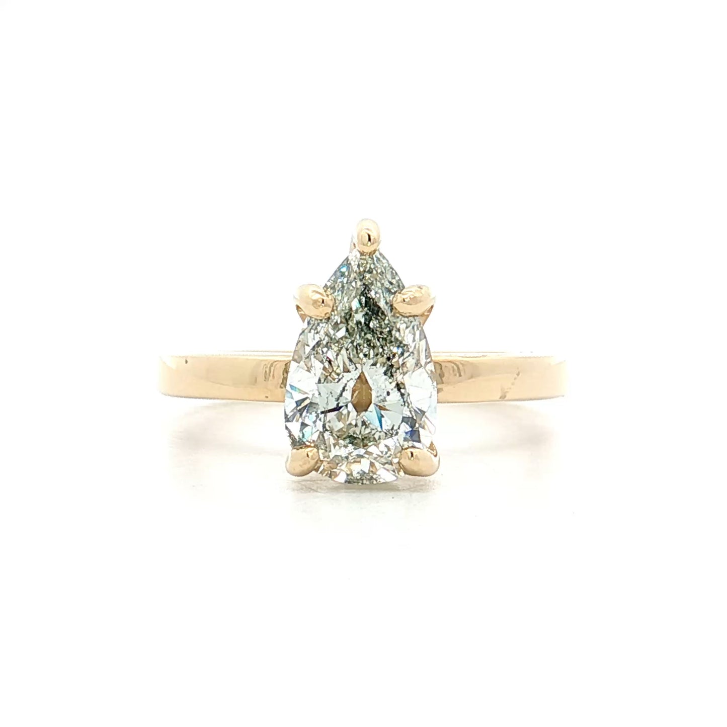 2.17 GIA Pear Diamond Solitaire Engagement Ring 14k