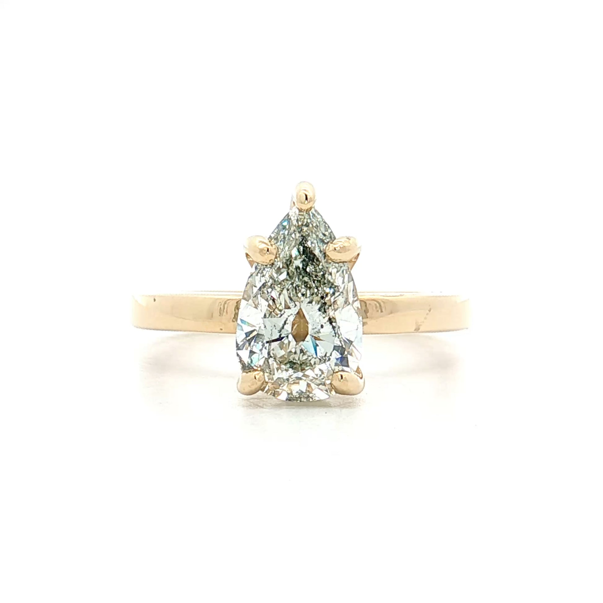 2.17 GIA Pear Diamond Solitaire Engagement Ring 14k