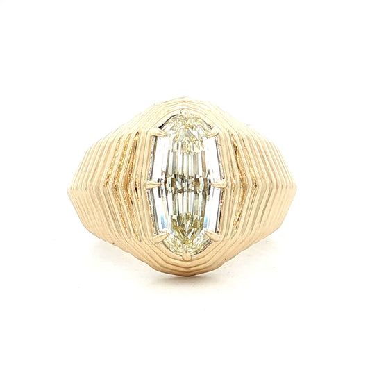 2.20 GIA Oval Step Cut Diamond Engagement Ring 14k