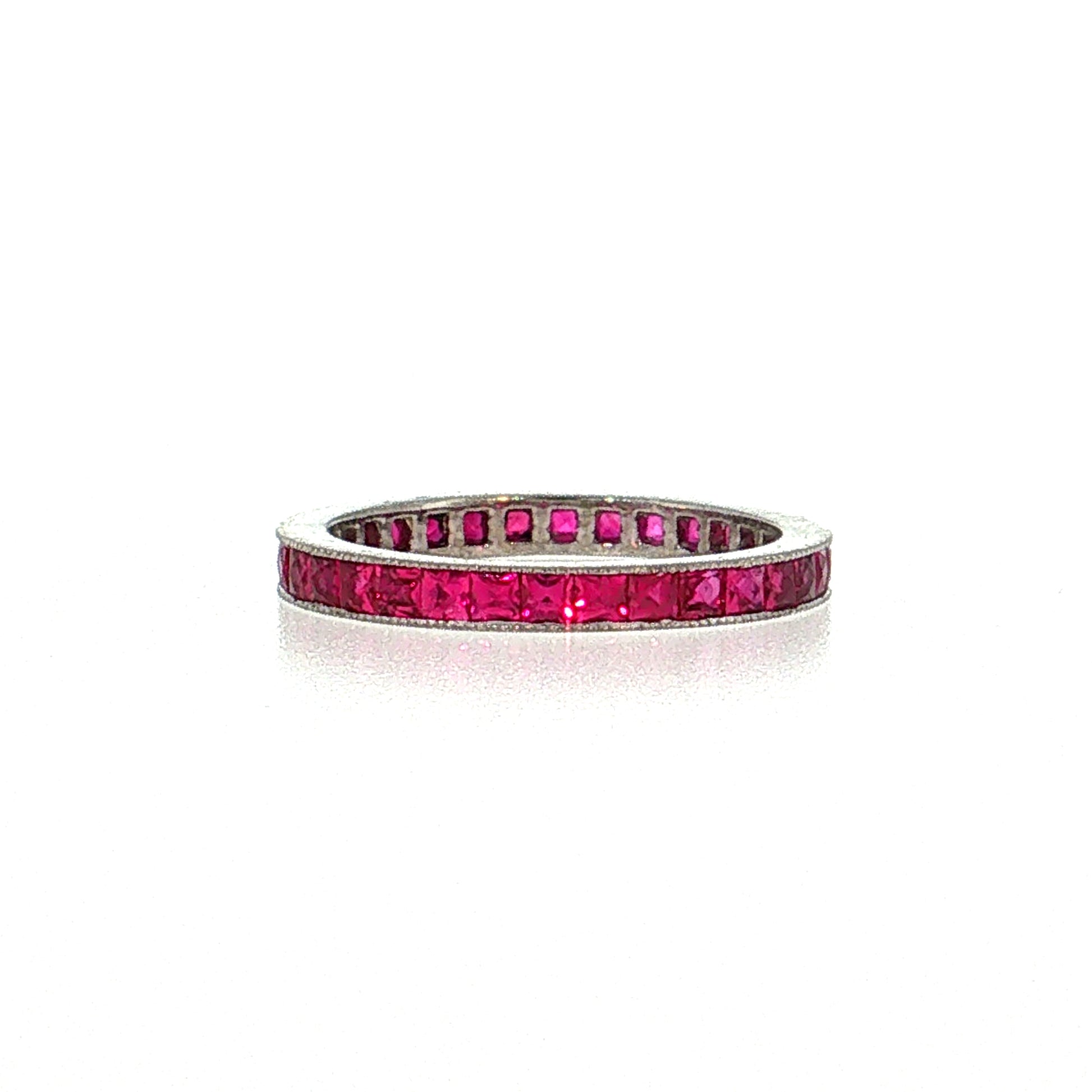 2.24 French Ruby Eternity Band Platinum