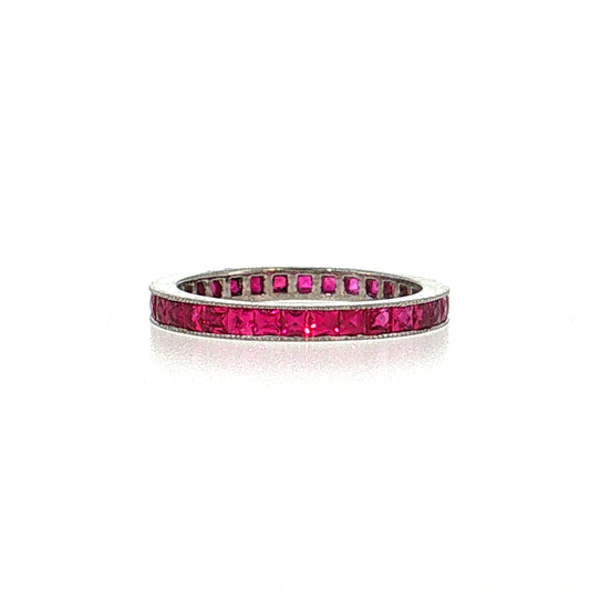 2.24 French Ruby Eternity Band Platinum