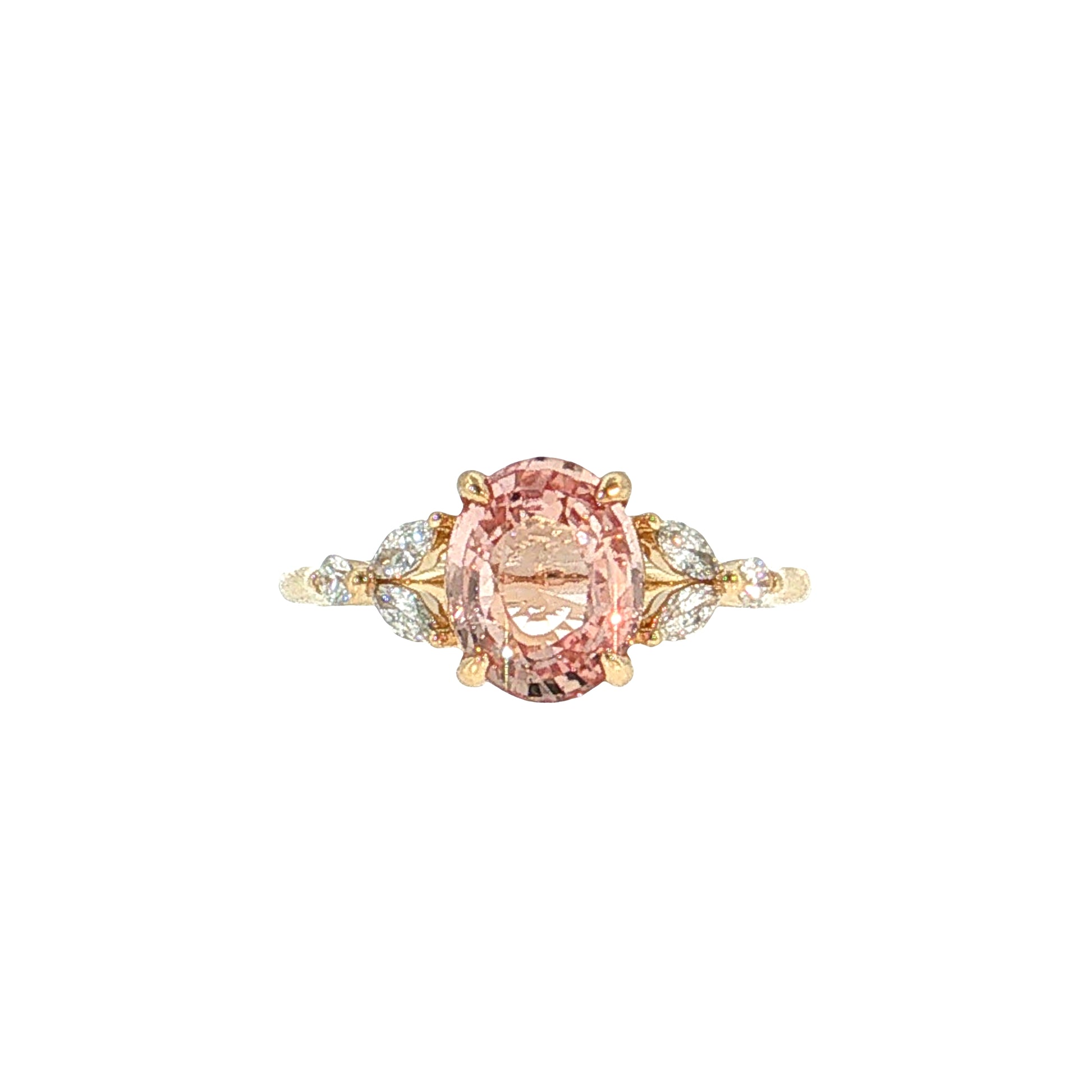 2.24 Padparadscha Sapphire Engagement Ring 14k