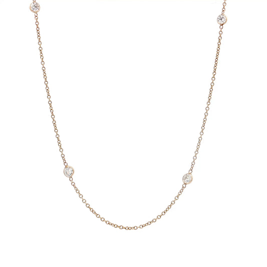 2.25 Diamonds by the Yard Necklace 14k Yellow Gold