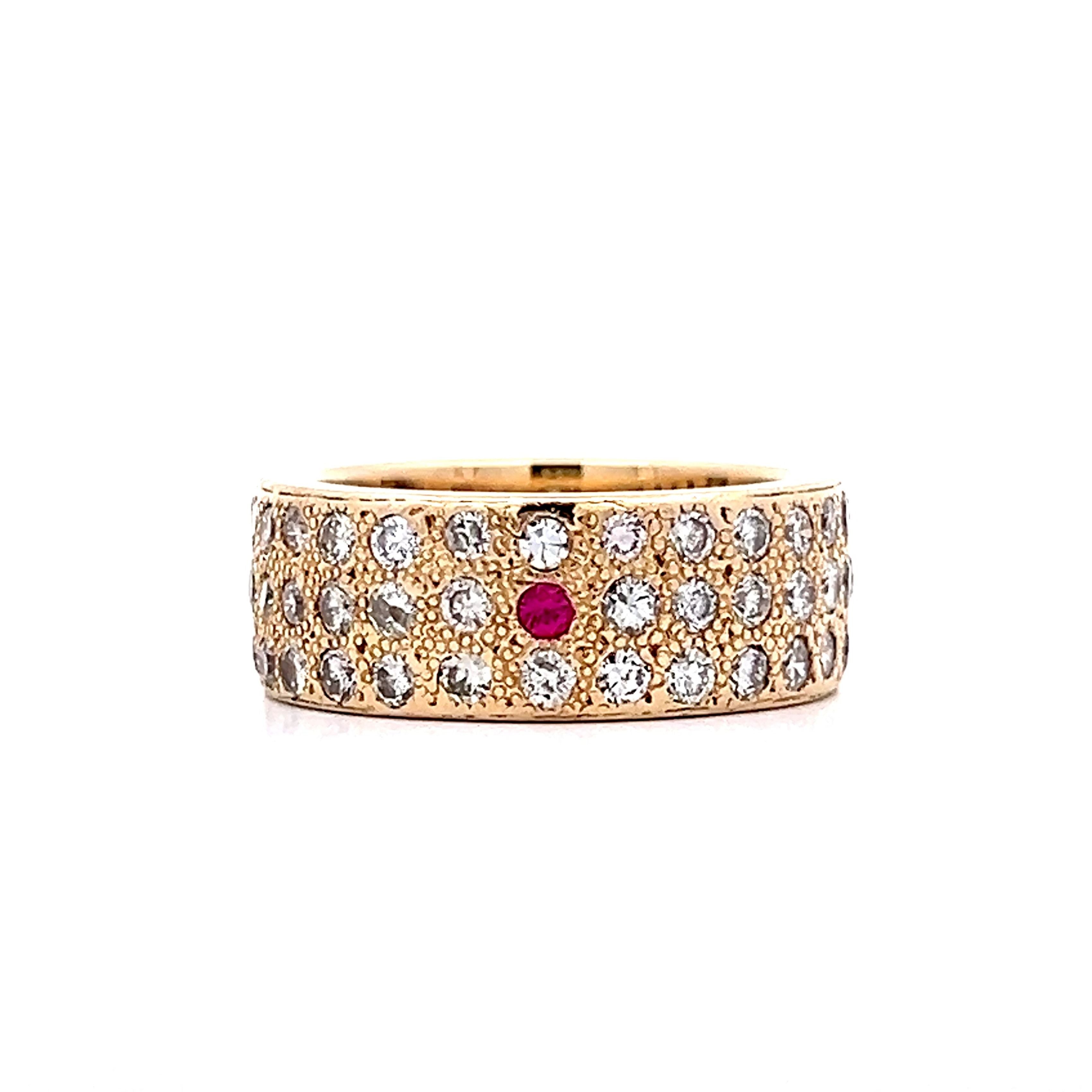 2.31 Diamond & Ruby Cocktail Ring in 14k Yellow Gold – Filigree Jewelers