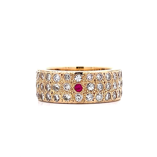 2.31 Diamond & Ruby Cocktail Ring in 14k Yellow Gold