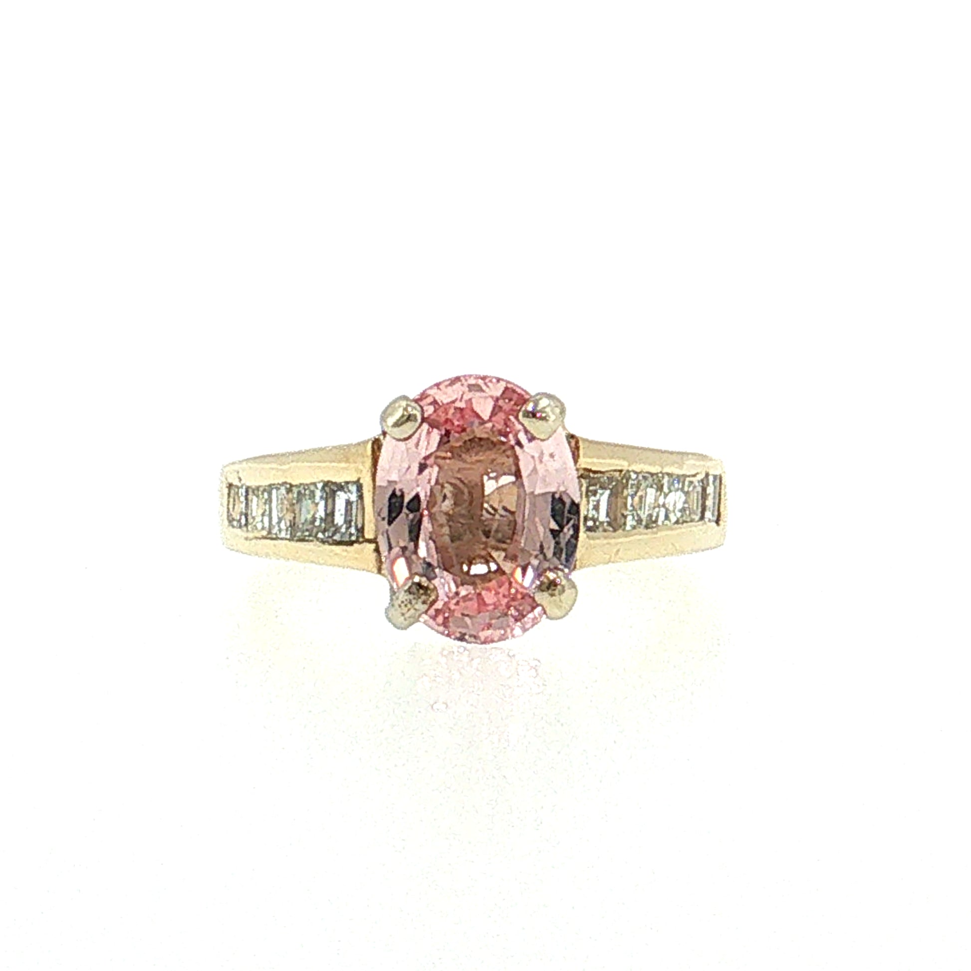 2.34 Padparadscha Sapphire Engagement Ring 14k