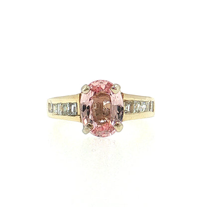 2.34 Padparadscha Sapphire Engagement Ring 14k