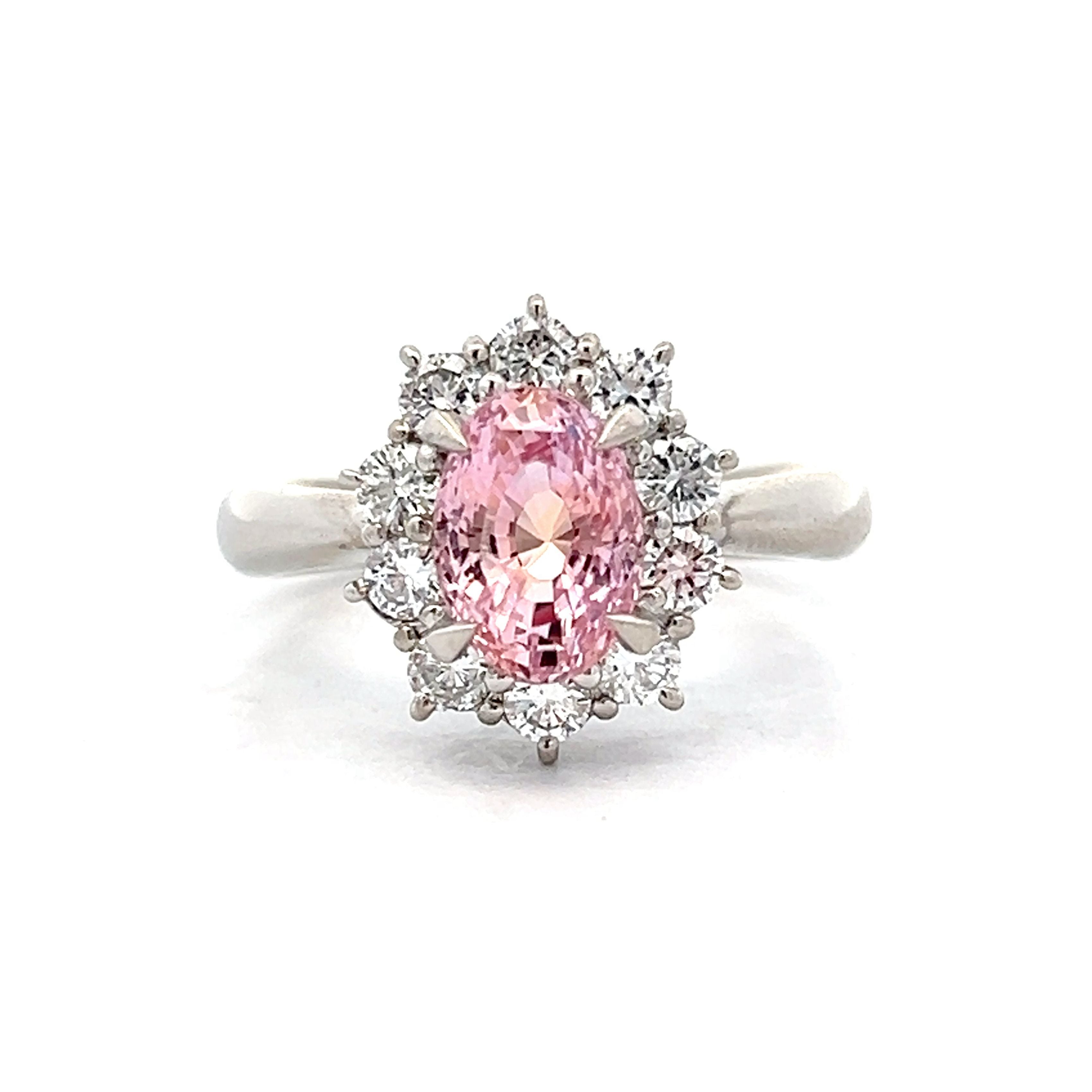 Pink sapphire diamond engagement ring online