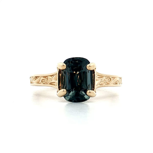 2.35 Cushion Cut Spinel Engagement Ring 14k