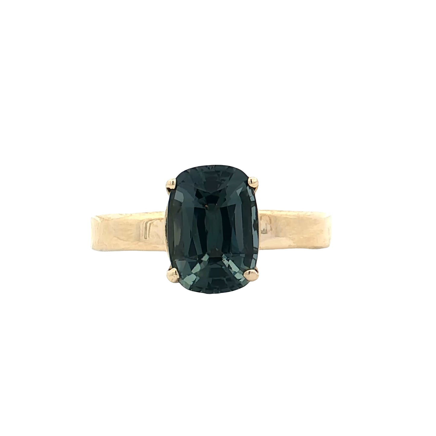 2.35 Cushion Cut Spinel Engagement Ring 14k Yellow Gold