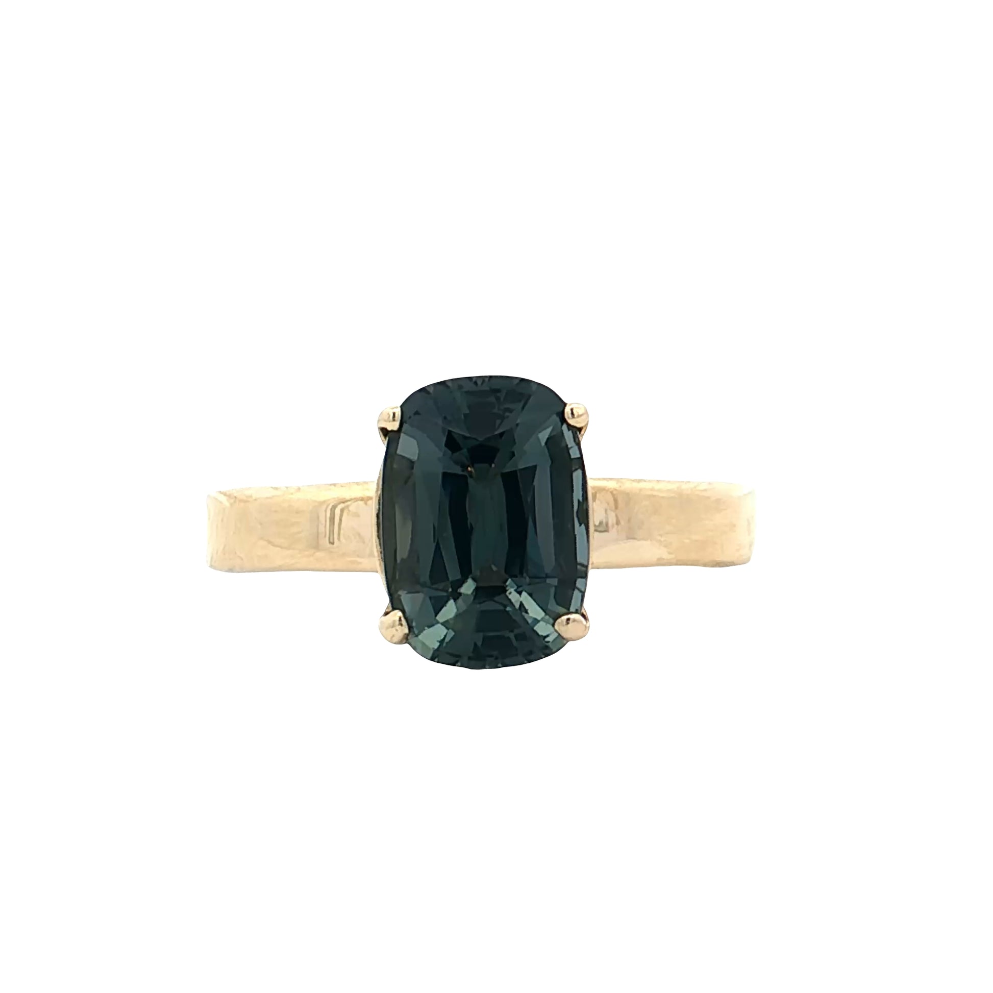 2.35 Cushion Cut Spinel Engagement Ring 14k Yellow Gold
